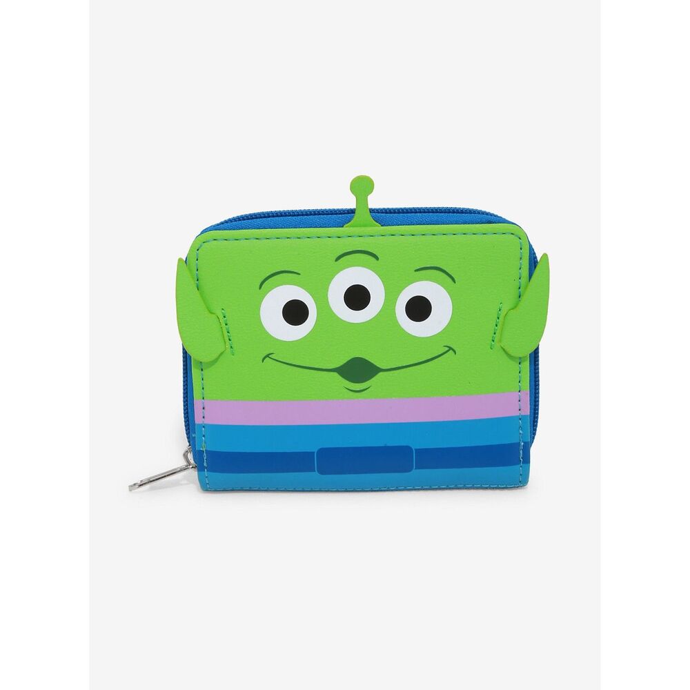 RARE Loungefly Hot topic Disney Pixar Toy Story Alien Mini Zip Wallet unisex nwt